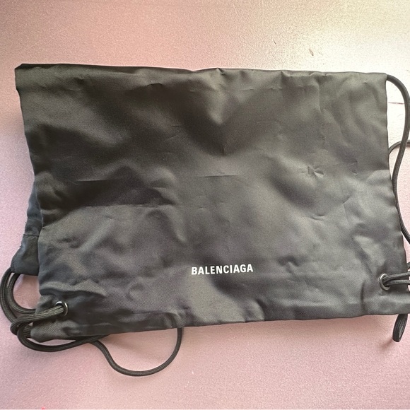NWOT Authentic Balenciaga Logo Nylon Drawstring Back- Pack - Picture 7 of 7